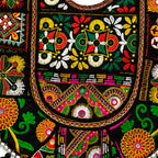 Rainbow Hues Tassel Embroidered Boho Tote Bag