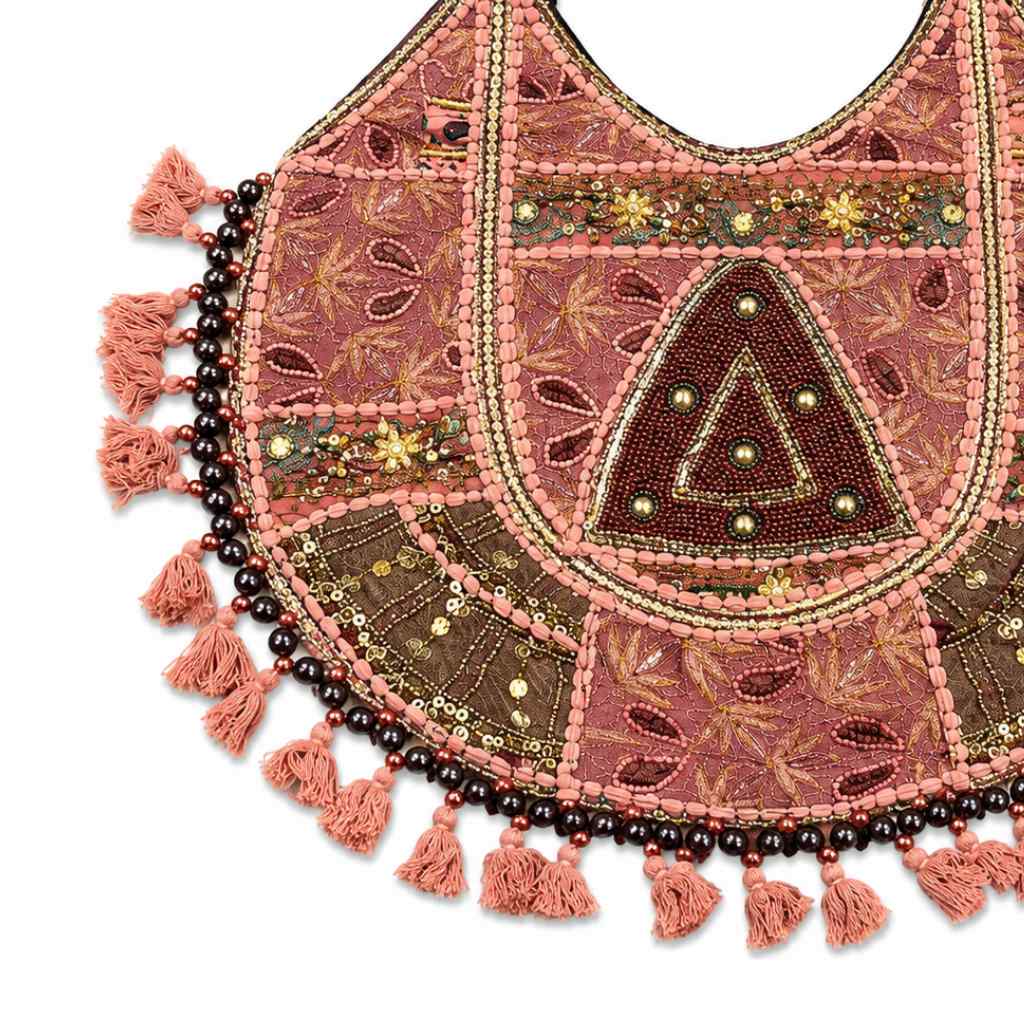 Pastel Weave Zari Embroidered Tote Bag for Women