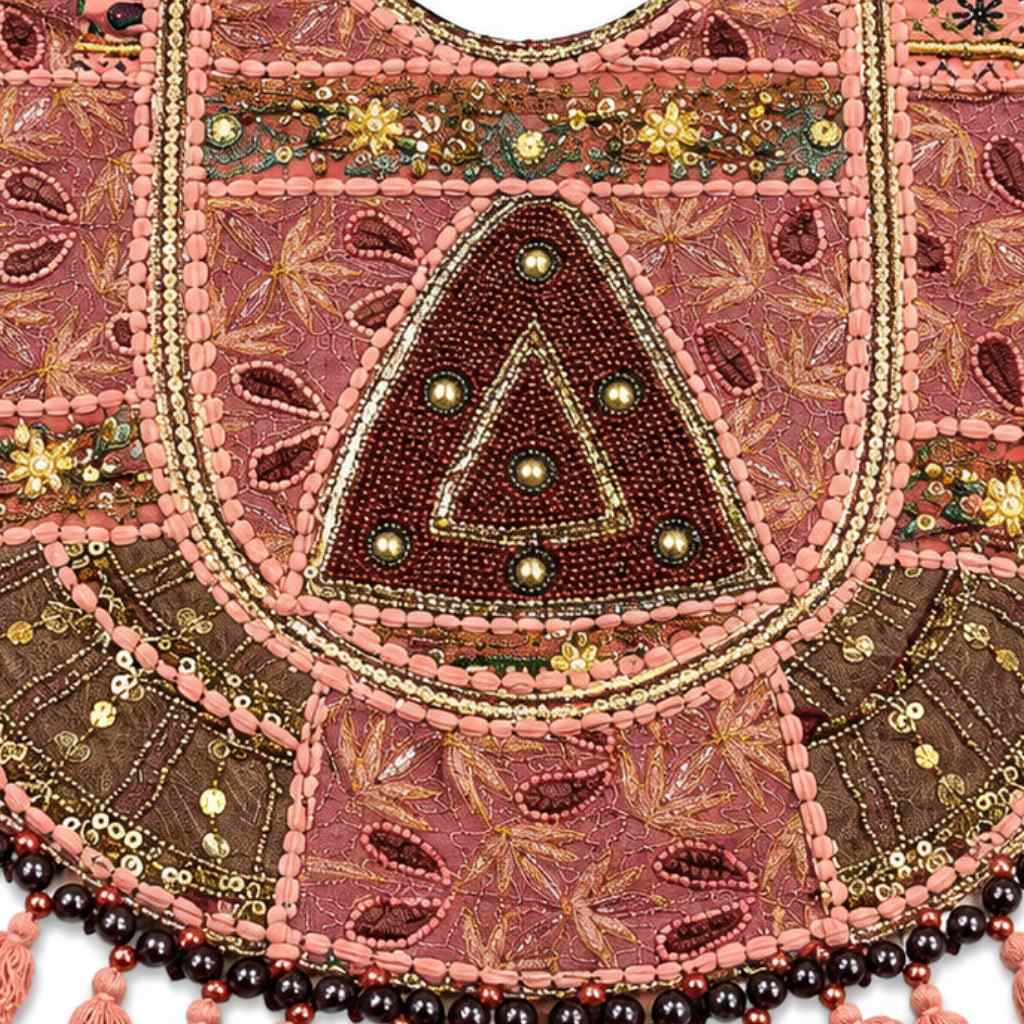 Pastel Weave Zari Embroidered Tote Bag for Women