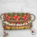 Boho Embroidered Sling Purse for Women