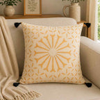 Geometric Applique Cutwork Cushion Cover