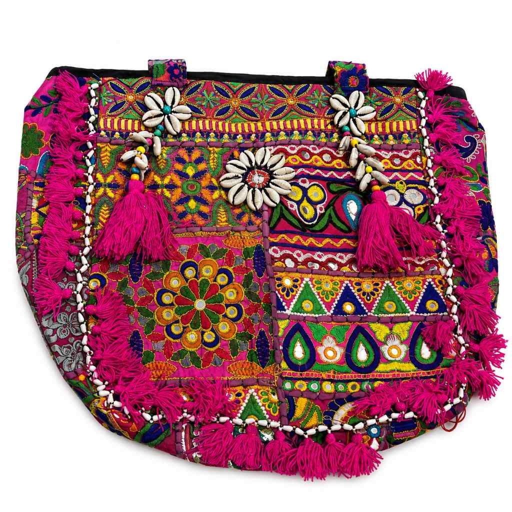 Heritage Embroidered Banjara Tote Bag with Tassels