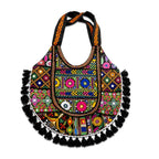 Fusion Hues Boho Tassel Embroidered Tote Bag