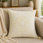Geometric Applique Cutwork Cushion Cover