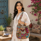Folk Mosaic Embroidered Banjara Tote Bag for Women