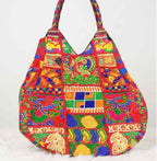 Folk Mosaic Embroidered Banjara Tote Bag for Women