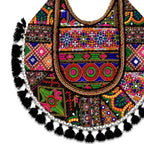 Fusion Hues Boho Tassel Embroidered Tote Bag