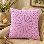 Geometric Applique Cutwork Cushion Cover