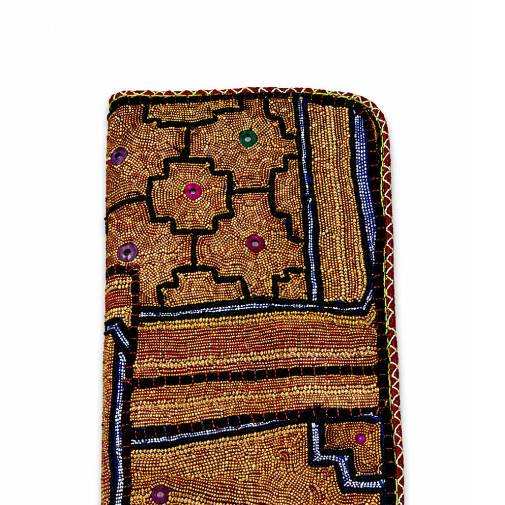 Golden Aura Zari Embroidered Purse for Women