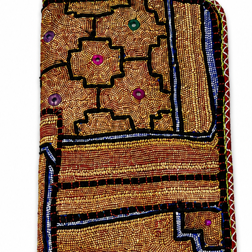 Golden Aura Zari Embroidered Purse for Women