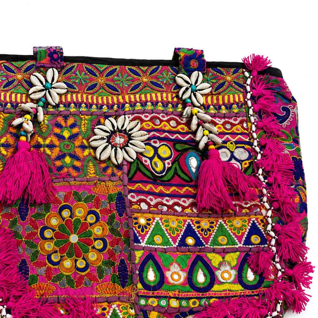 Heritage Embroidered Banjara Tote Bag with Tassels