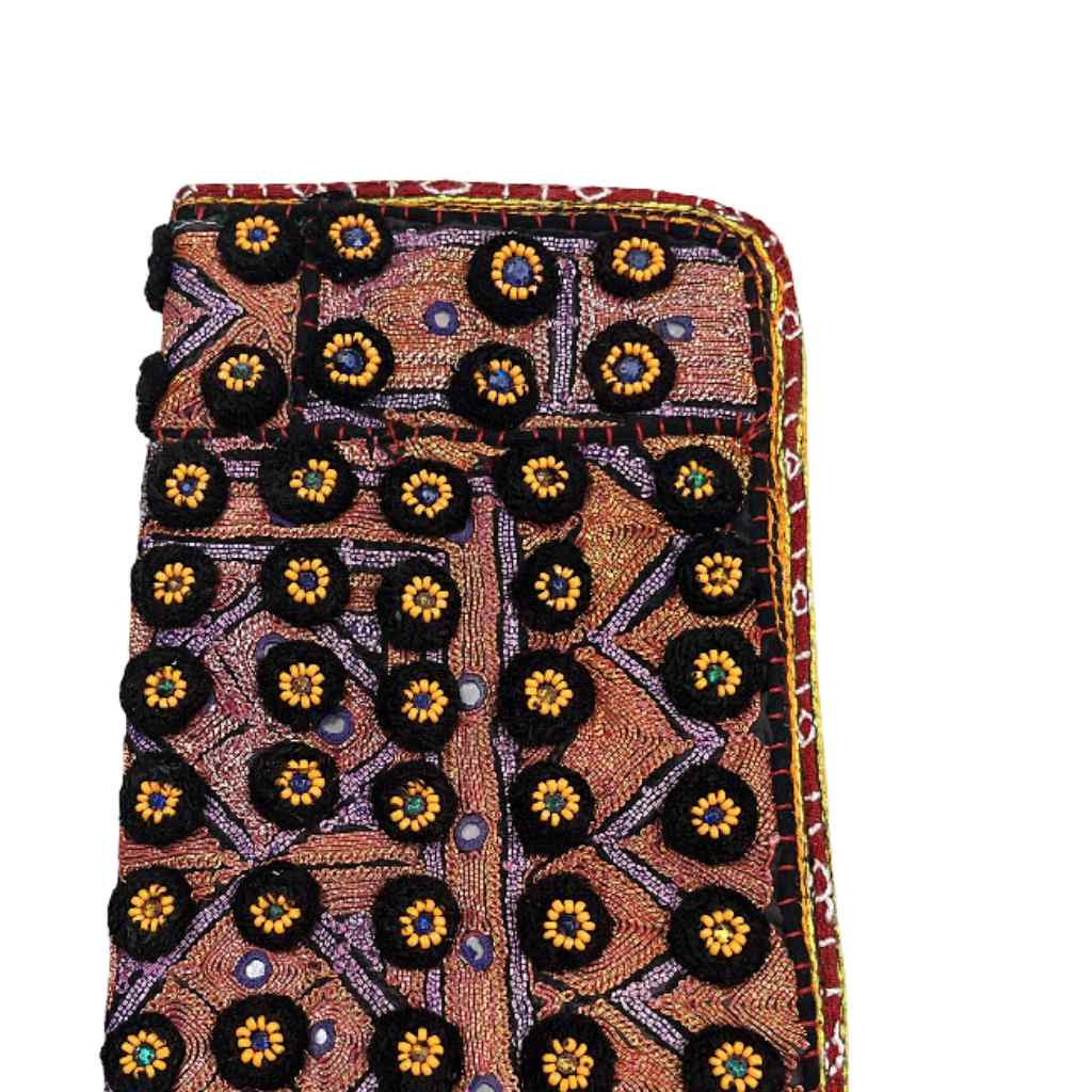 Golden Aura Zari Embroidered Purse for Women