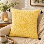 Geometric Applique Cutwork Cushion Cover