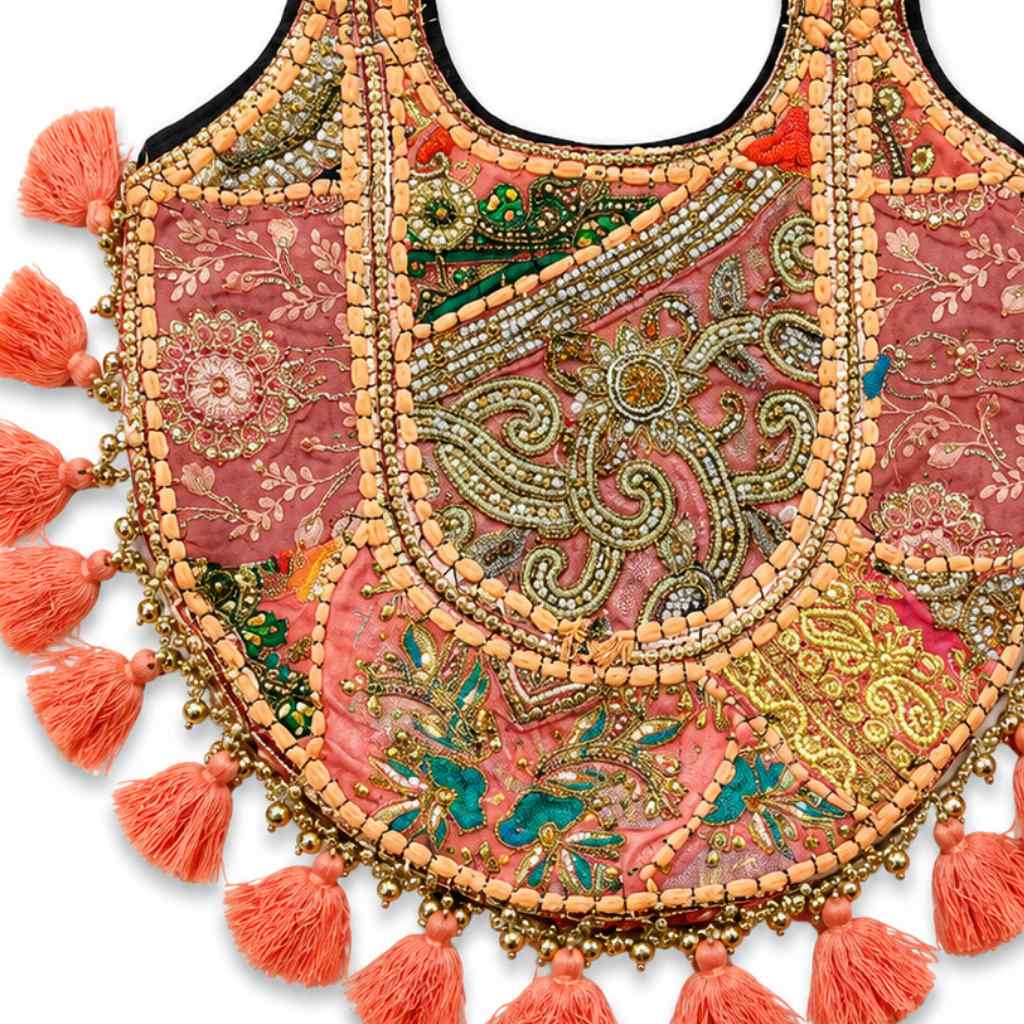 Royal Zari Embroidered Tote Bag