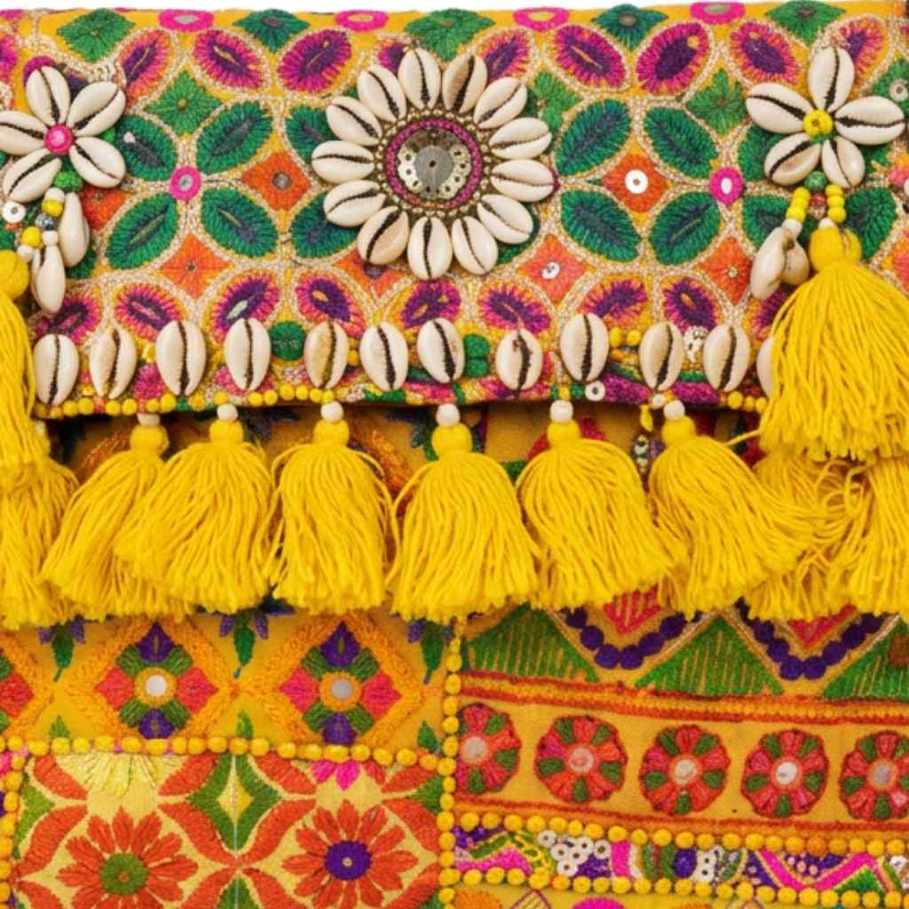 Embroidered Fringe Banjara Laptop Bag for Women