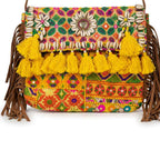 Embroidered Fringe Banjara Laptop Bag for Women