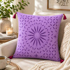 Geometric Applique Cutwork Cushion Cover