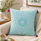 Geometric Applique Cutwork Cushion Cover