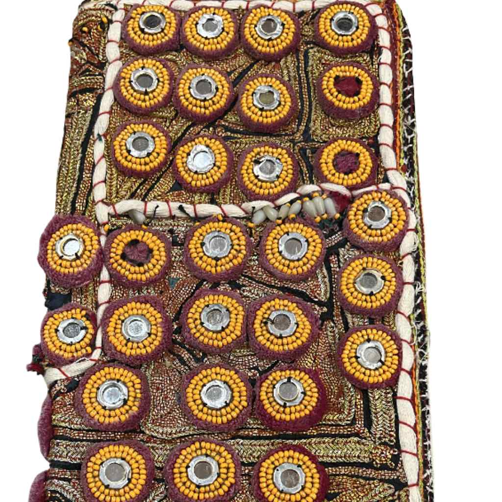 Golden Aura Zari Embroidered Purse for Women