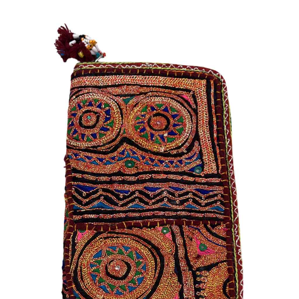 Golden Aura Zari Embroidered Purse for Women
