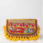Sunlit Tassel Embroidered Sling Bag for Women