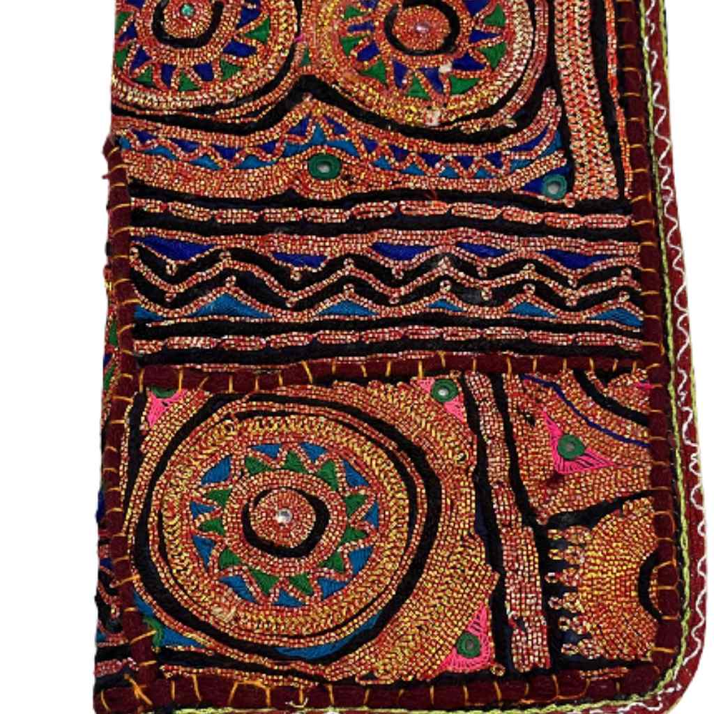 Golden Aura Zari Embroidered Purse for Women