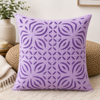 Elegant Applique Cutwork Cushion Cover