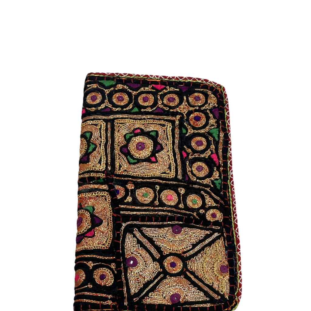 Golden Aura Zari Embroidered Purse for Women
