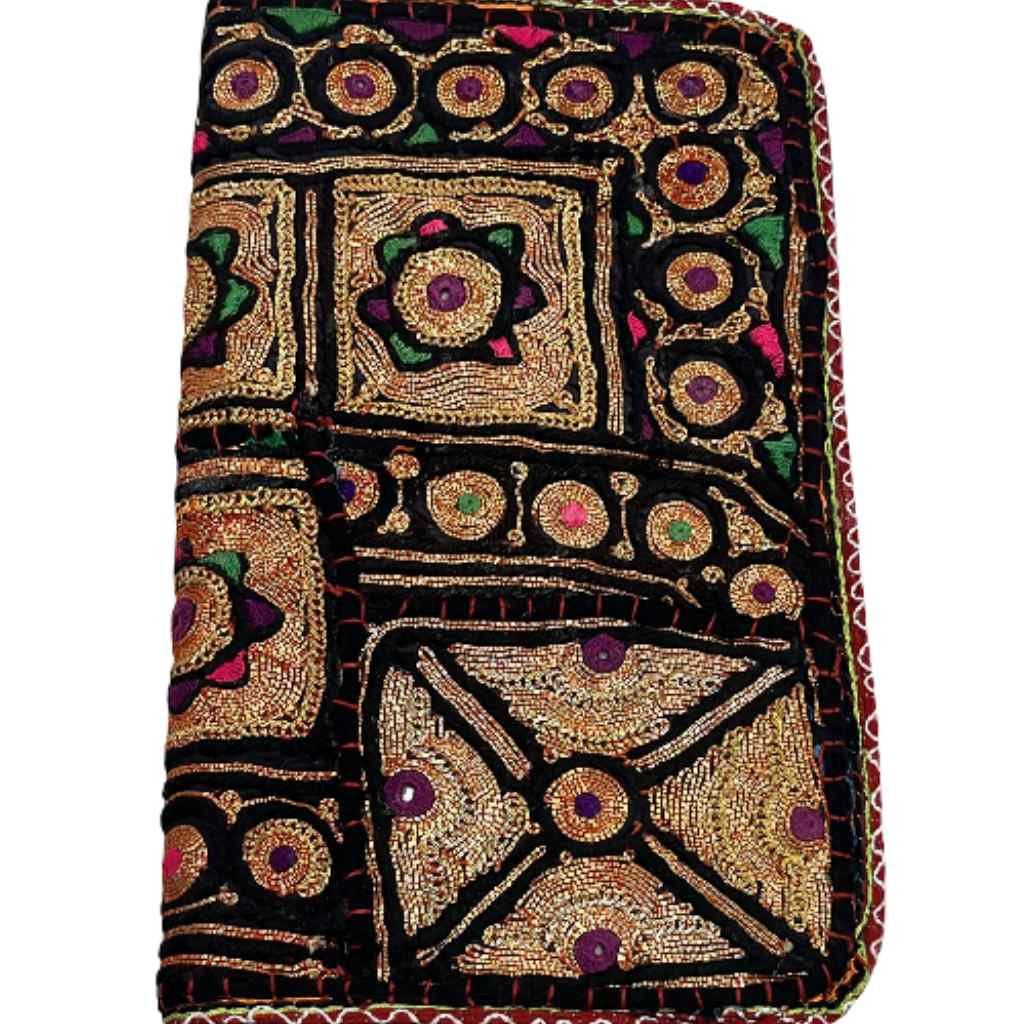 Golden Aura Zari Embroidered Purse for Women