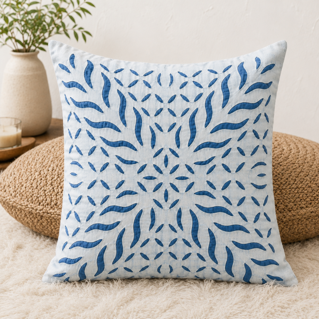Statement Applique Cutwork Cushion Cover