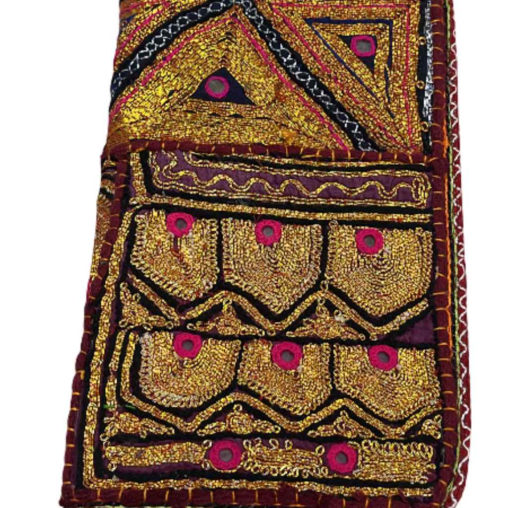 Golden Aura Zari Embroidered Purse for Women
