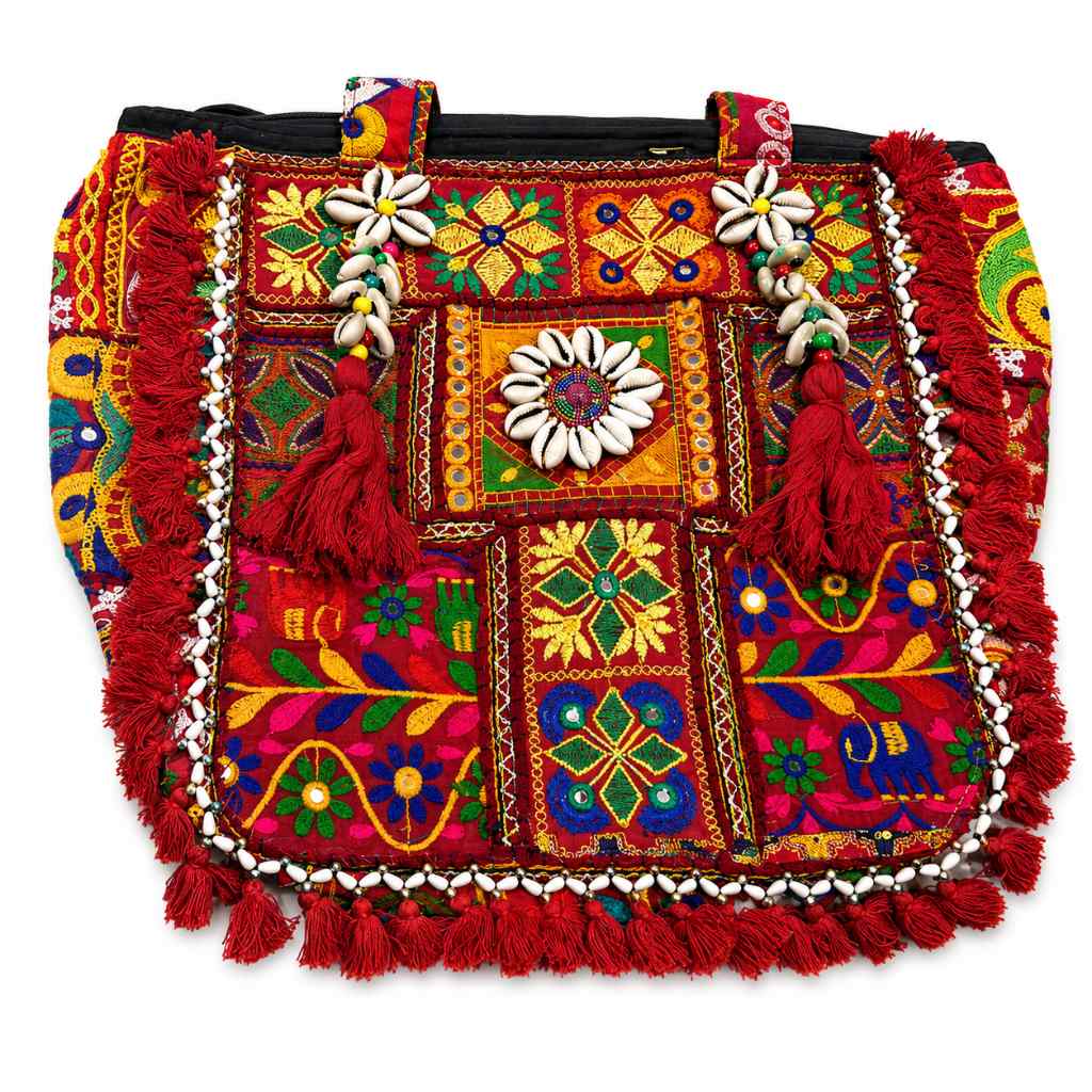 Heritage Embroidered Banjara Tote Bag with Tassels