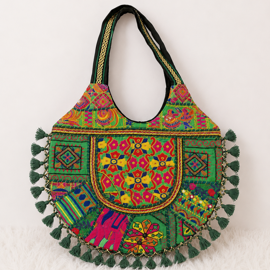 Wanderlust Tassel Embroidered  Tote Bag