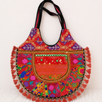 Tribal Hues Boho Embroidered Tote Bag