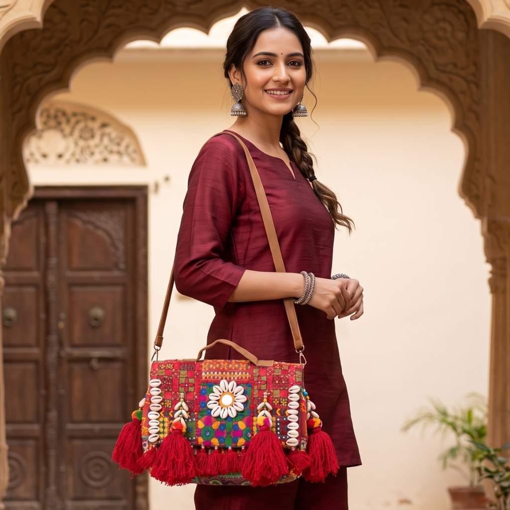 Fusion Bling Embroidered Banjara Handbag
