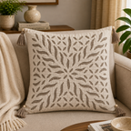 Statement Applique Cutwork Cushion Cover