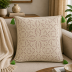 Elegant Applique Cutwork Cushion Cover