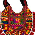 Fusion Hues Boho Tassel Embroidered Tote Bag
