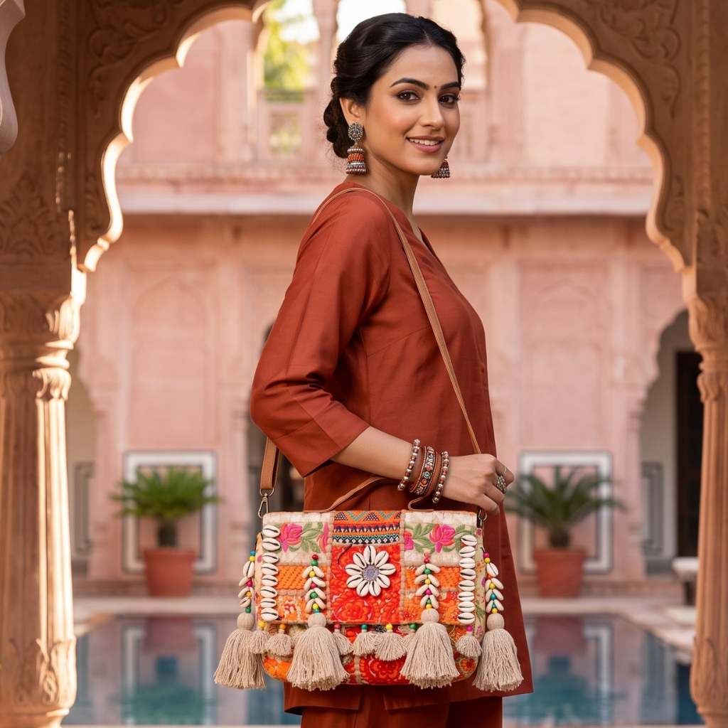 Fusion Bling Embroidered Banjara Handbag