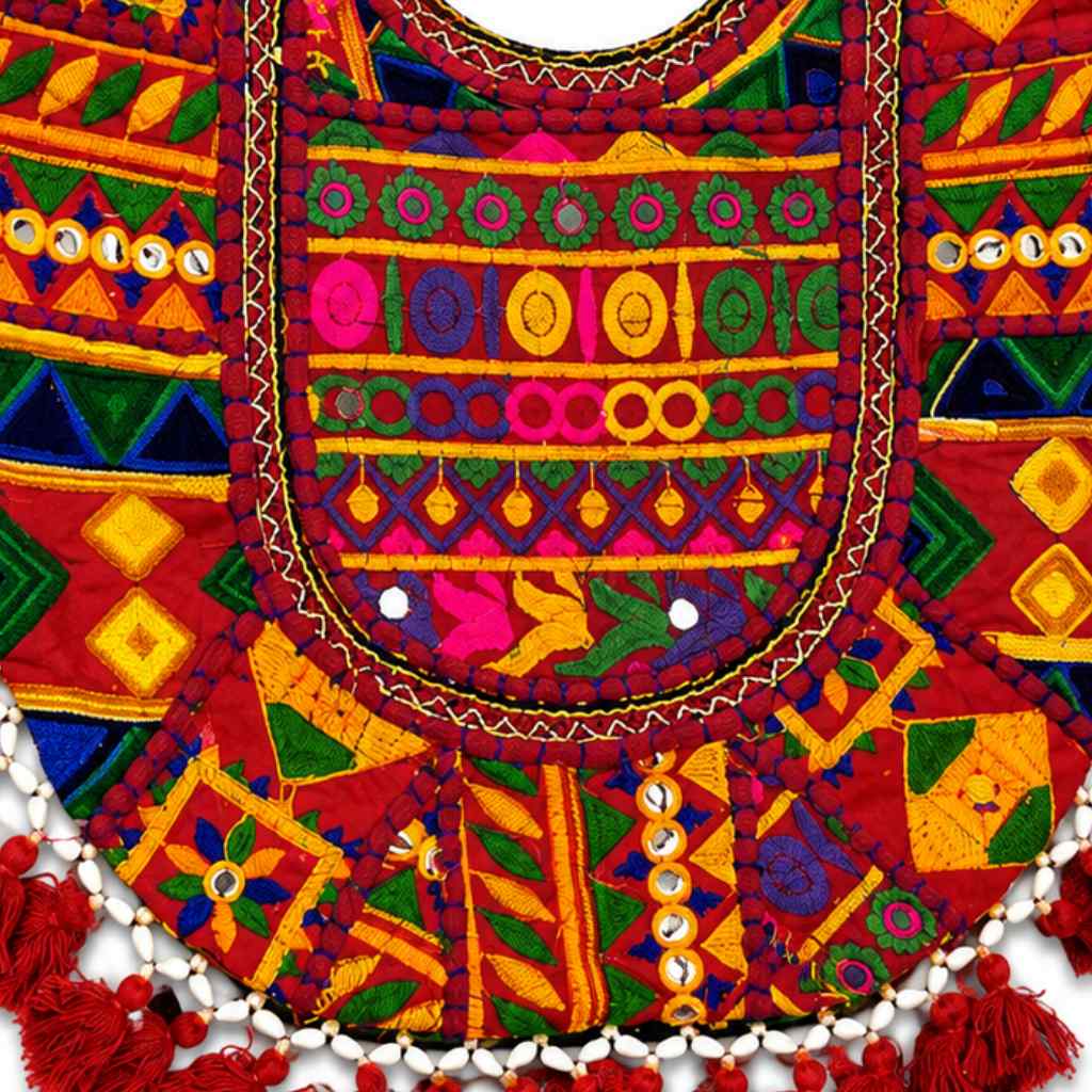 Fusion Hues Boho Tassel Embroidered Tote Bag