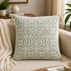 Elegant Applique Cutwork Cushion Cover