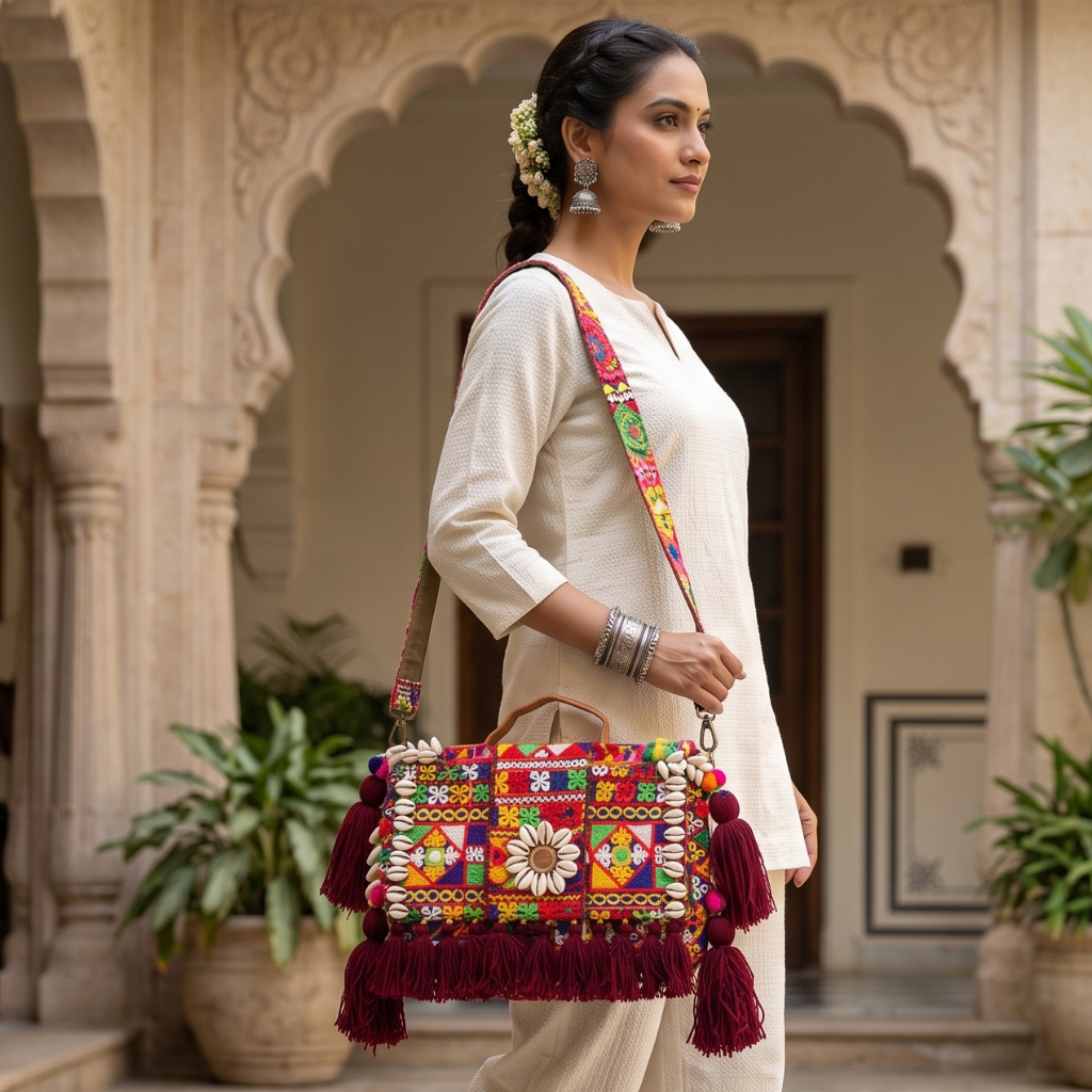 Fusion Bling Embroidered Banjara Handbag