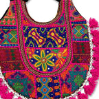 Fusion Hues Boho Tassel Embroidered Tote Bag