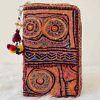 Golden Aura Zari Embroidered Purse for Women