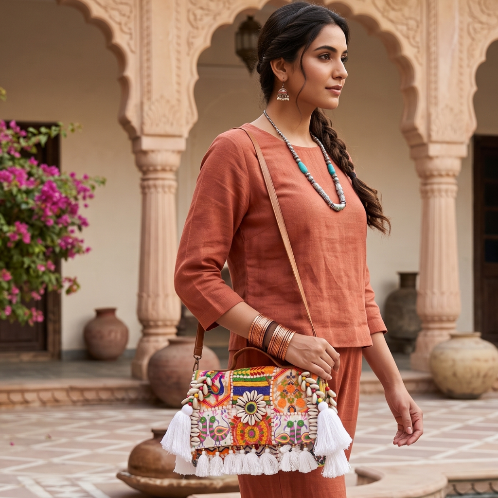Fusion Bling Embroidered Banjara Handbag