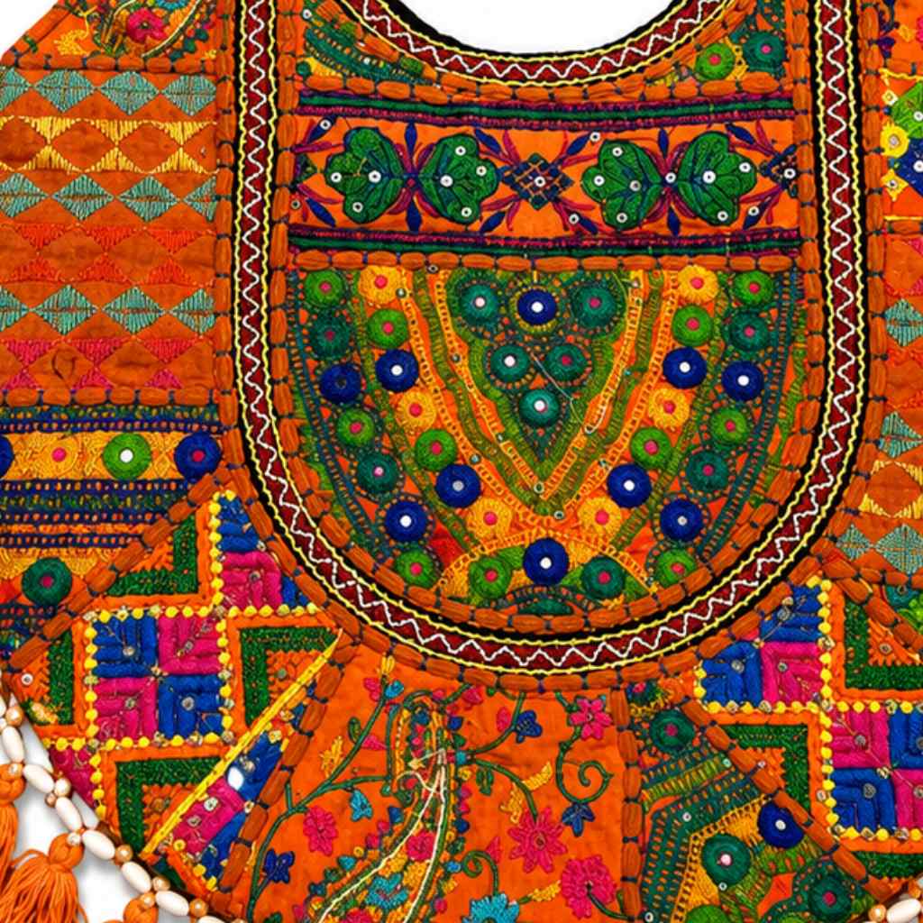 Fusion Hues Boho Tassel Embroidered Tote Bag