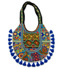 Fusion Hues Boho Tassel Embroidered Tote Bag