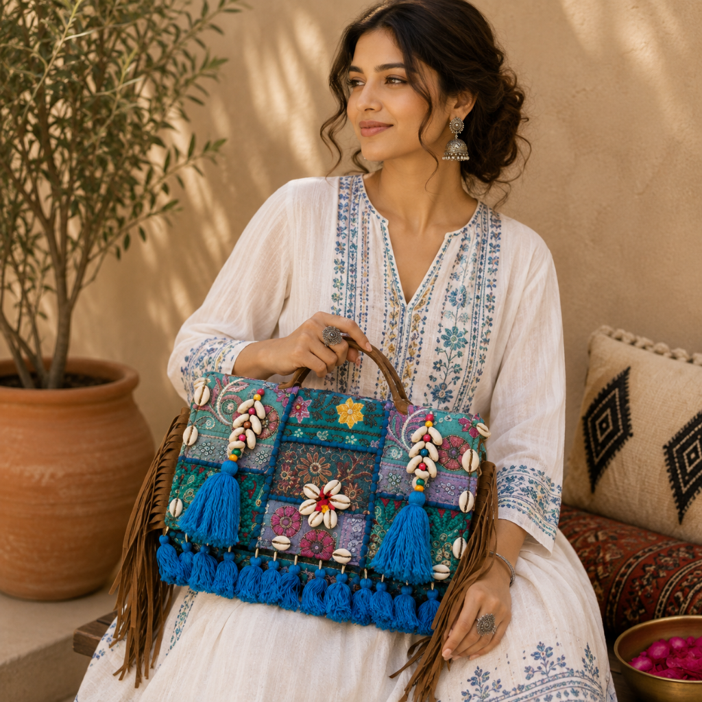Fusion Bling Embroidered Banjara Handbag