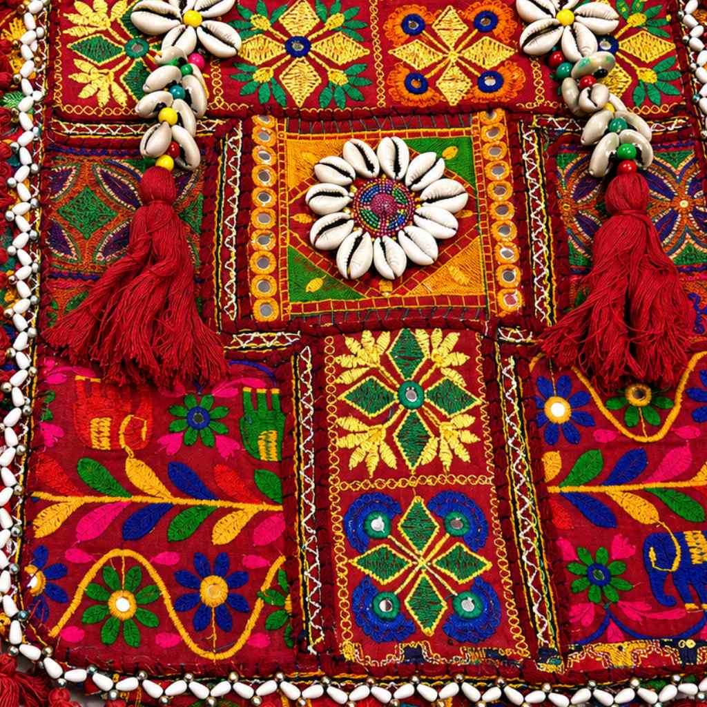 Heritage Embroidered Banjara Tote Bag with Tassels