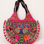 Tribal Hues Boho Embroidered Tote Bag